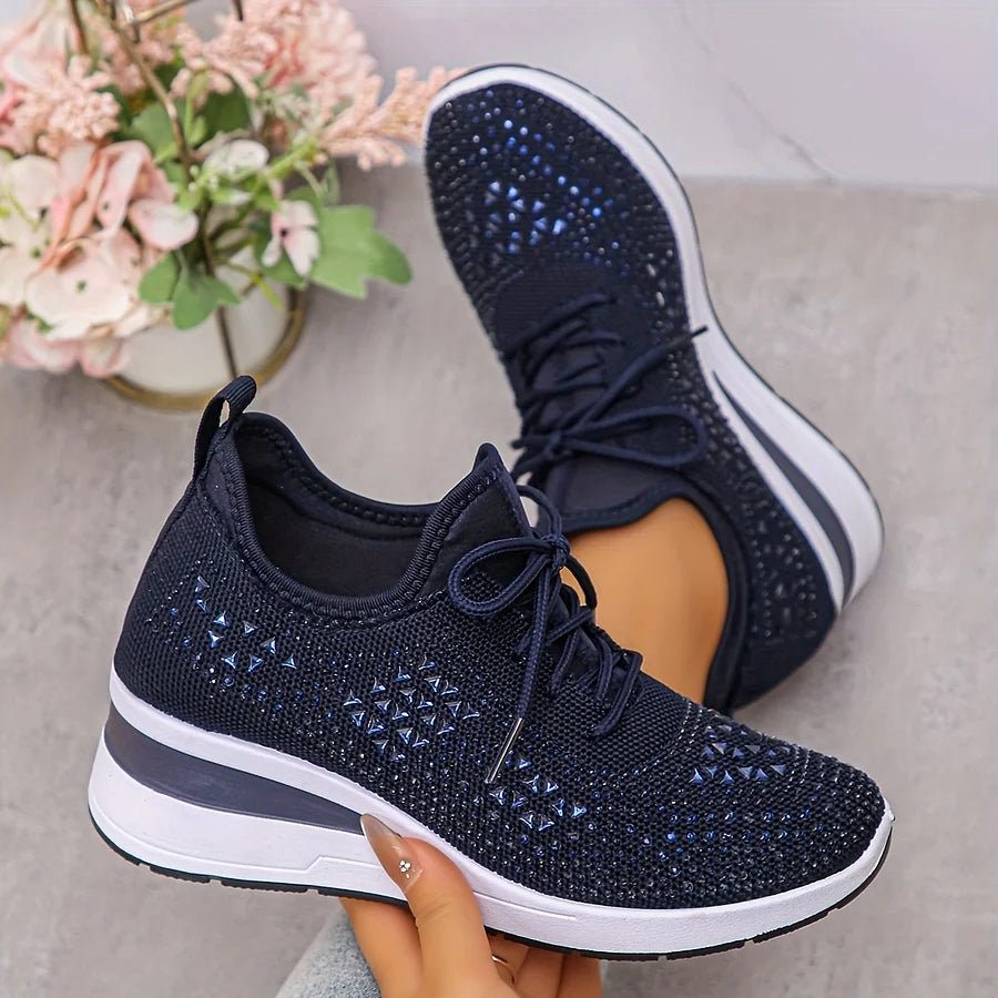 Mira / Lekkie sneakers z kryształkami