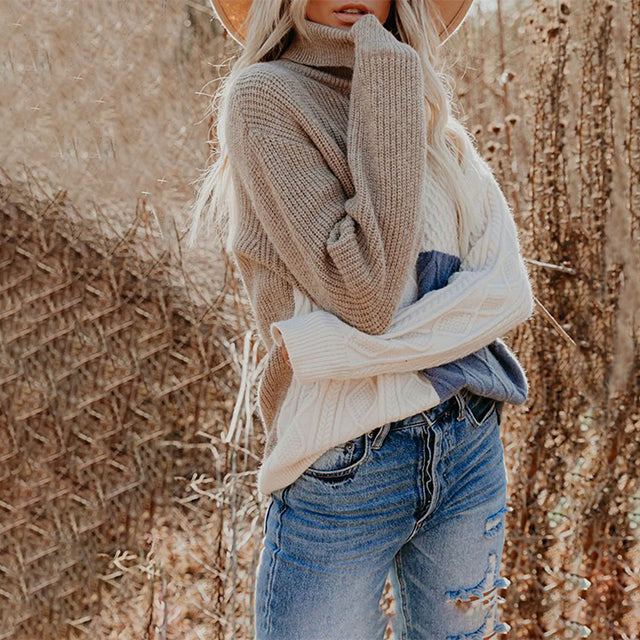 Casual Trui In Contrasterende Kleur
