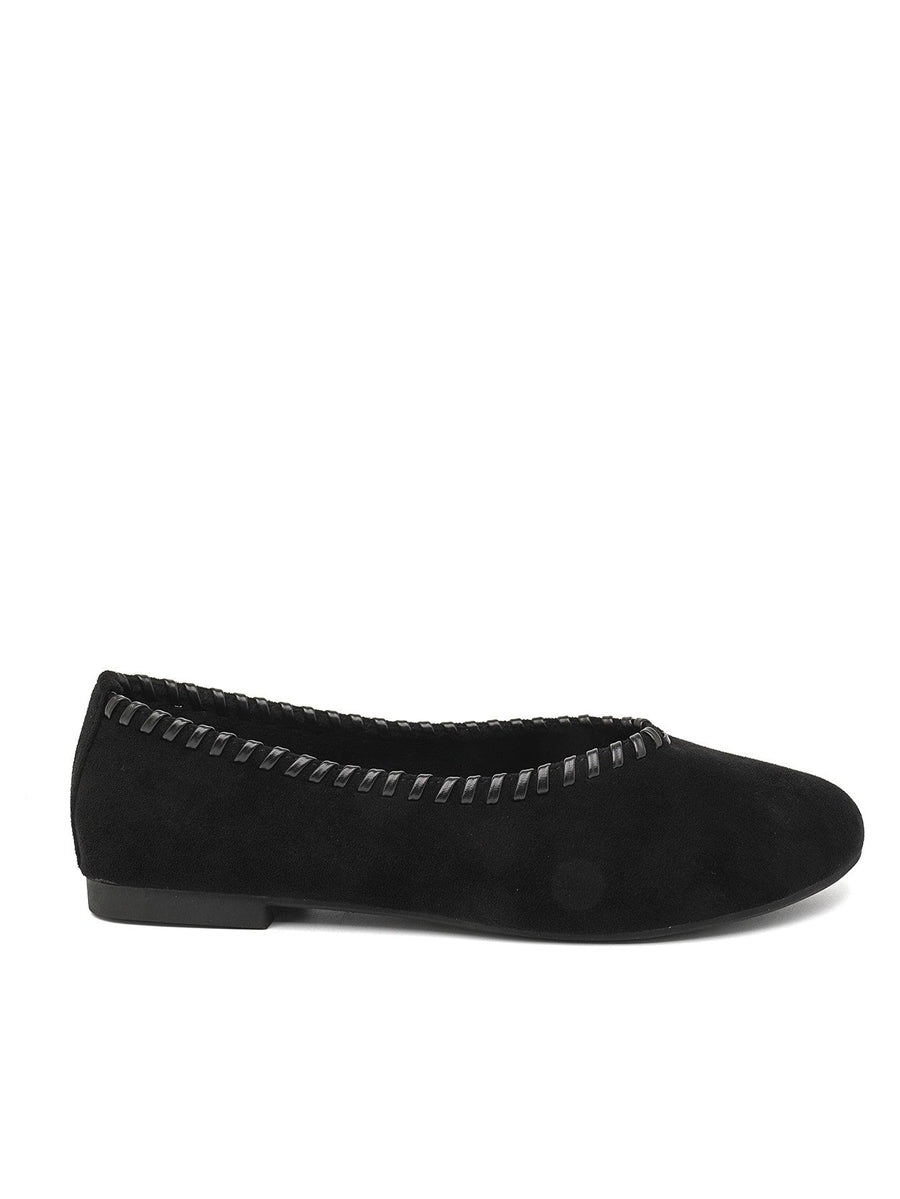 Stitched Black Loafers