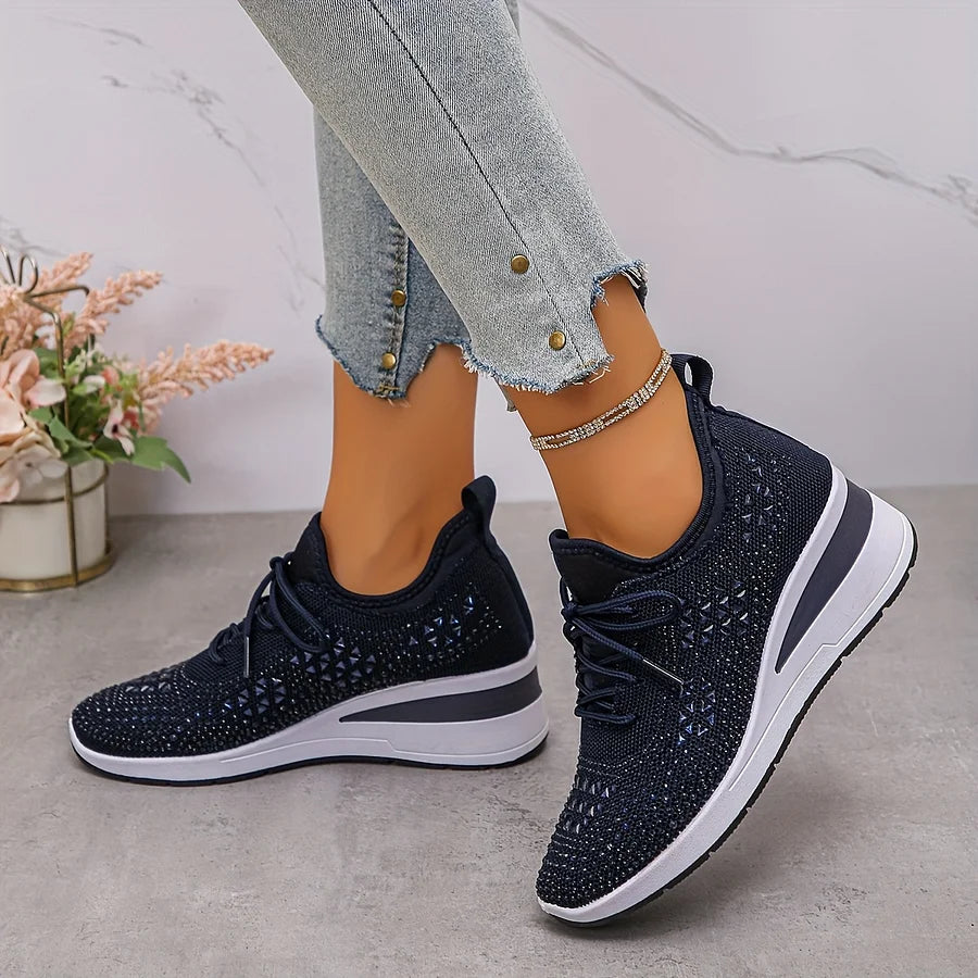 Mira / Lekkie sneakers z kryształkami