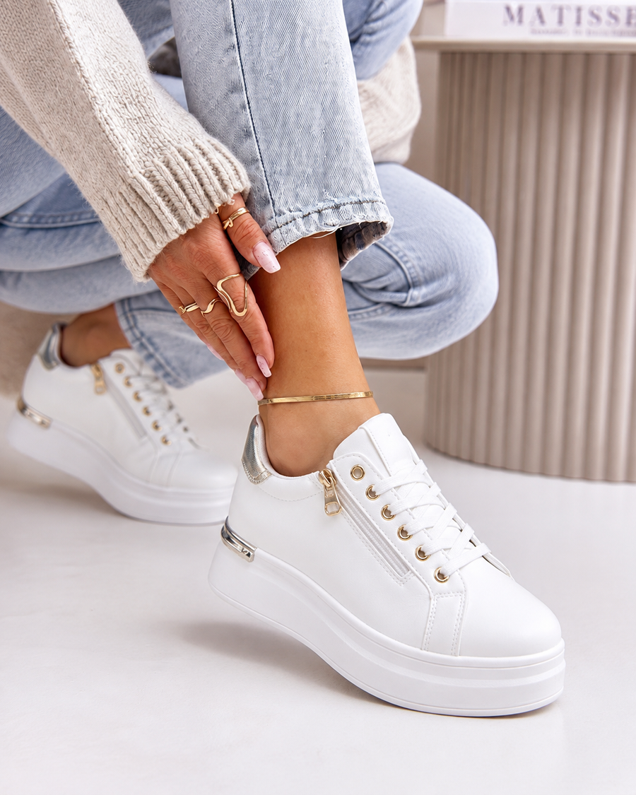 Basic Zip Sneaker - White