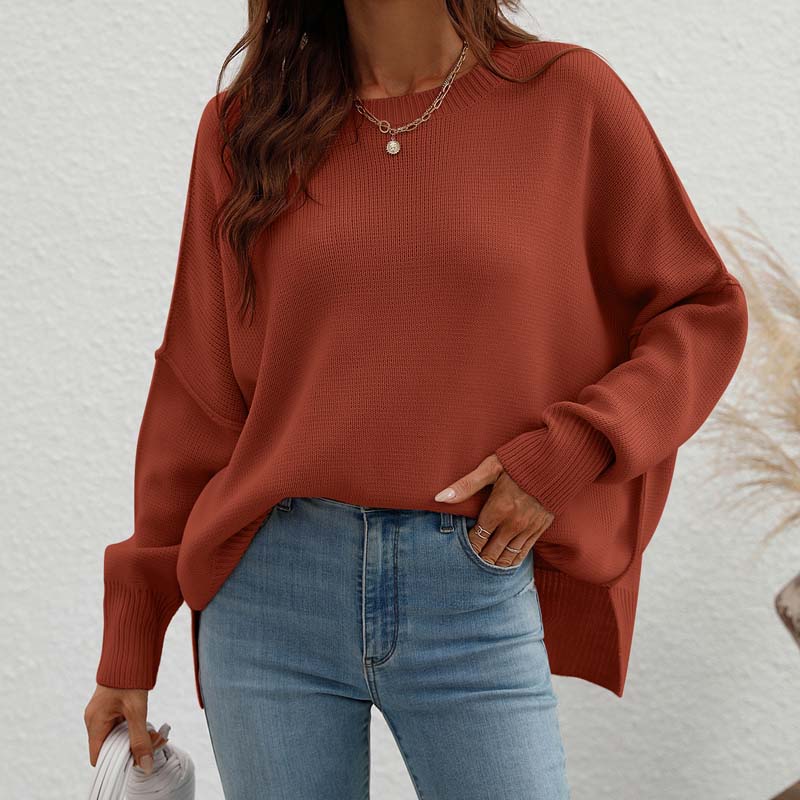 Casual Gebreide Trui In Effen Kleur