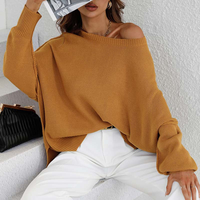 Casual Gebreide Trui In Effen Kleur