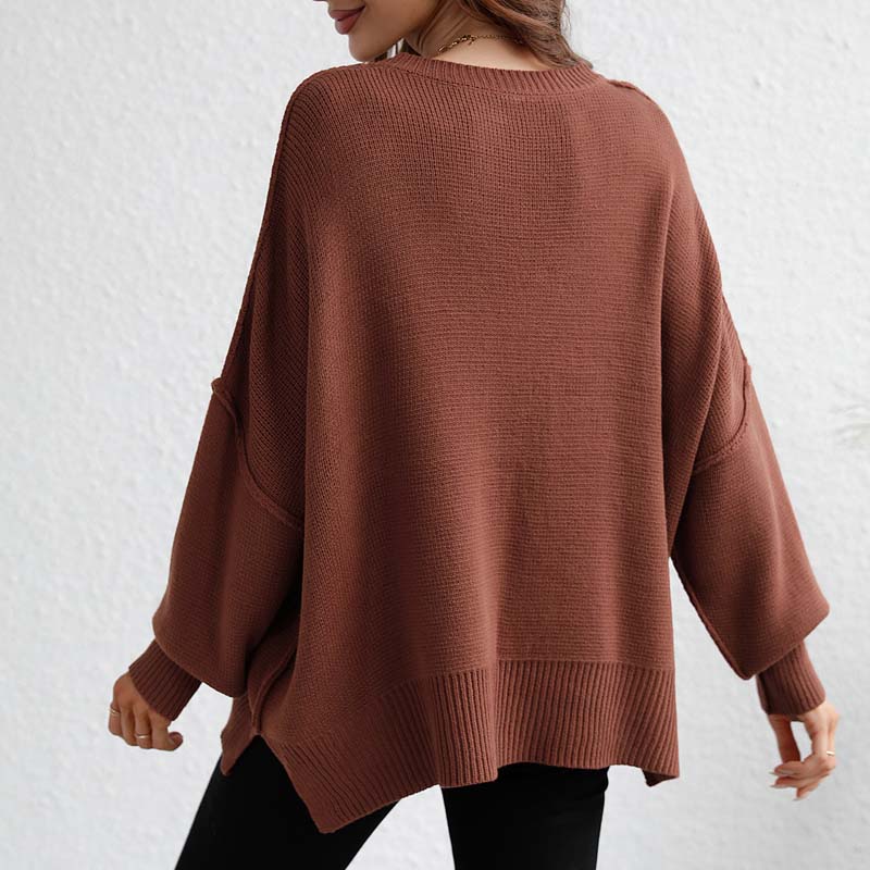 Casual Gebreide Trui In Effen Kleur