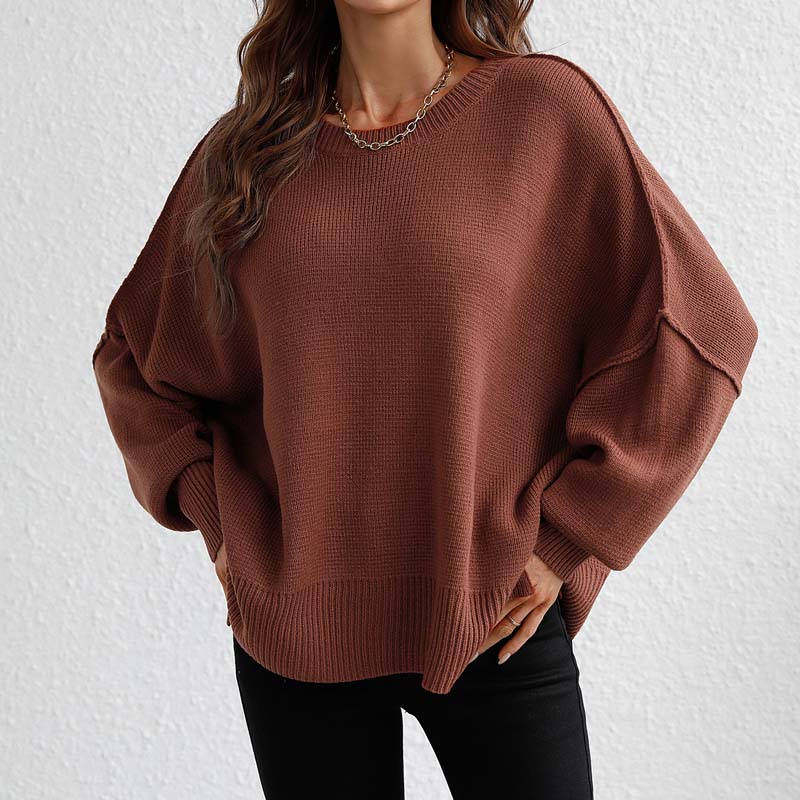 Casual Gebreide Trui In Effen Kleur