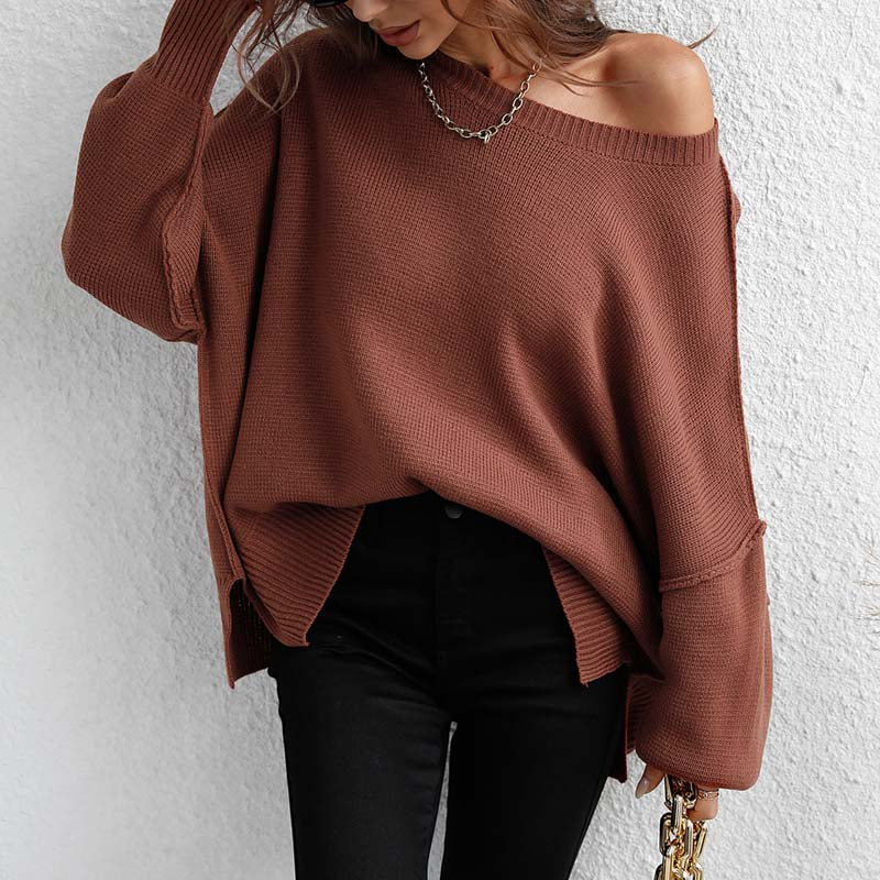 Casual Gebreide Trui In Effen Kleur