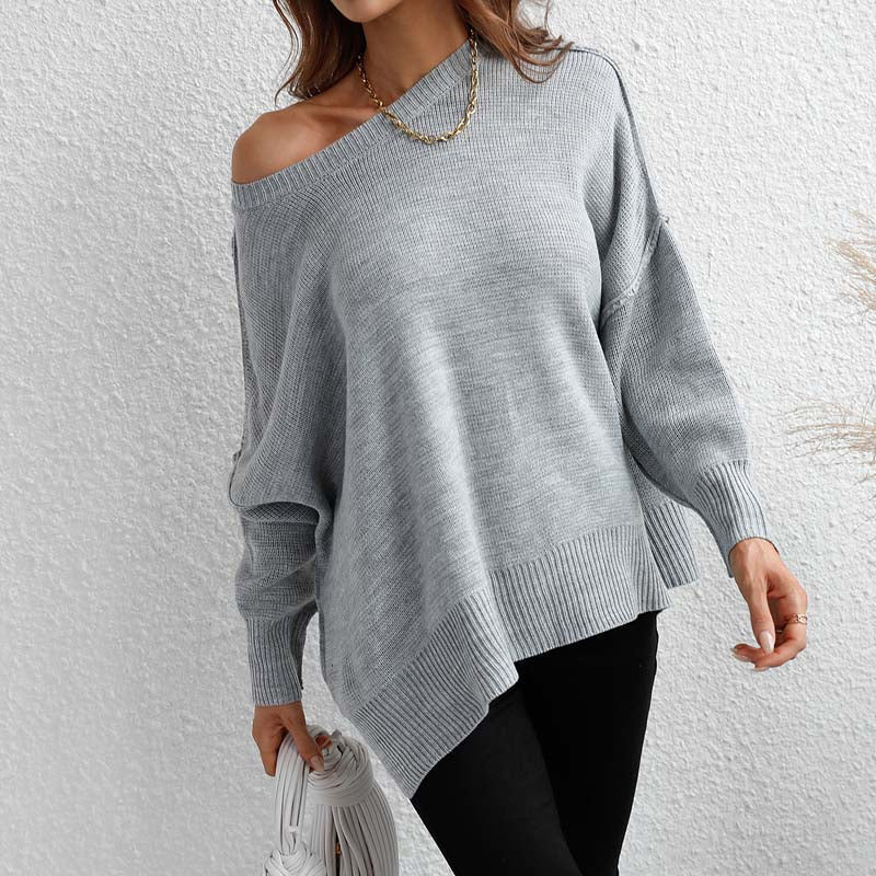 Casual Gebreide Trui In Effen Kleur