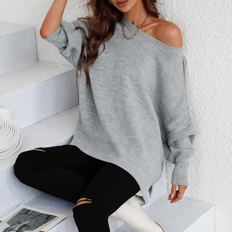 Casual Gebreide Trui In Effen Kleur