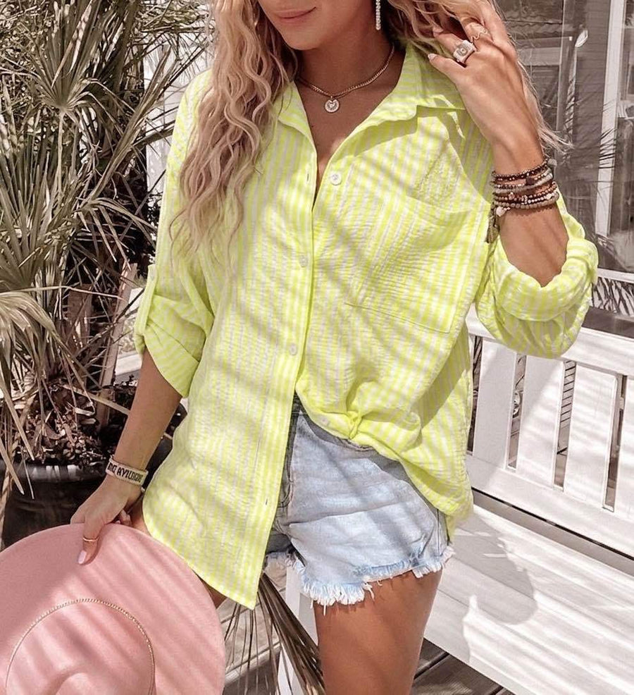 Oversized Stripe Blouse Yellow