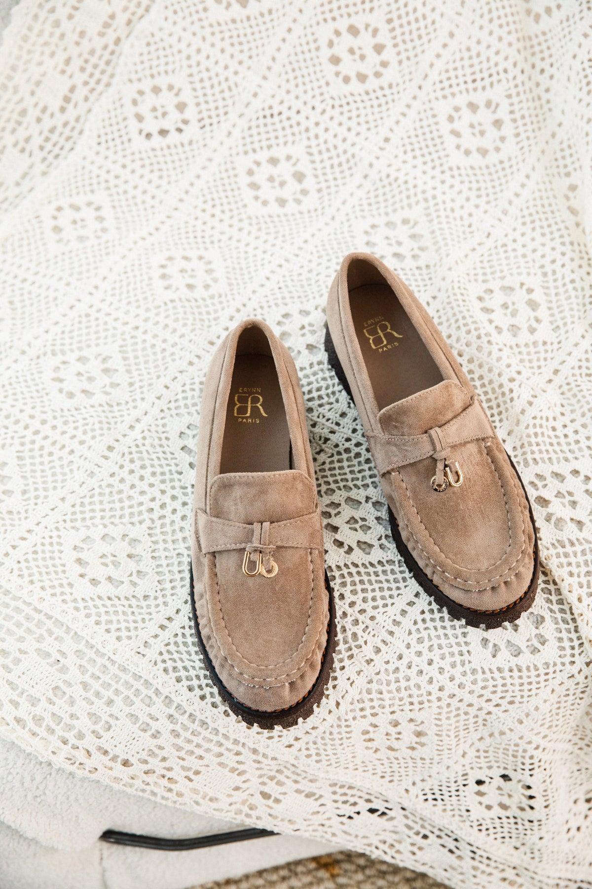 Laura Taupe Moccasins