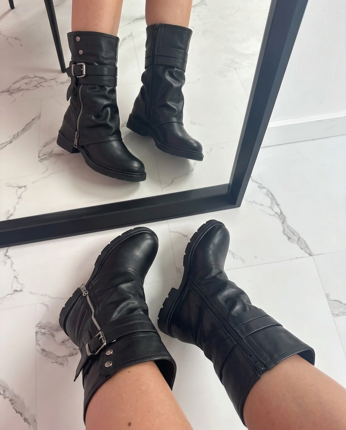 Miley Biker Boots - Black