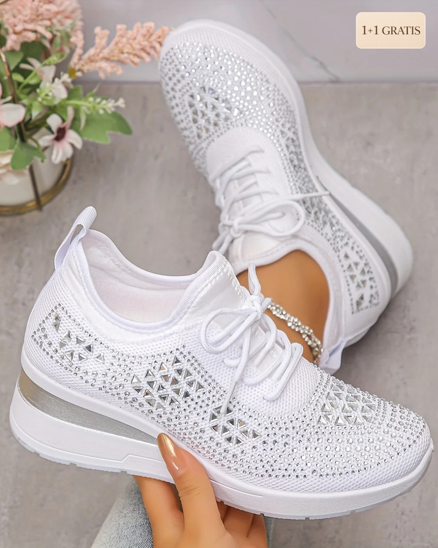 Mira / Lekkie sneakers z kryształkami
